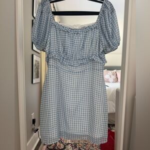 Fashion Union Light Blue Checkered Dress